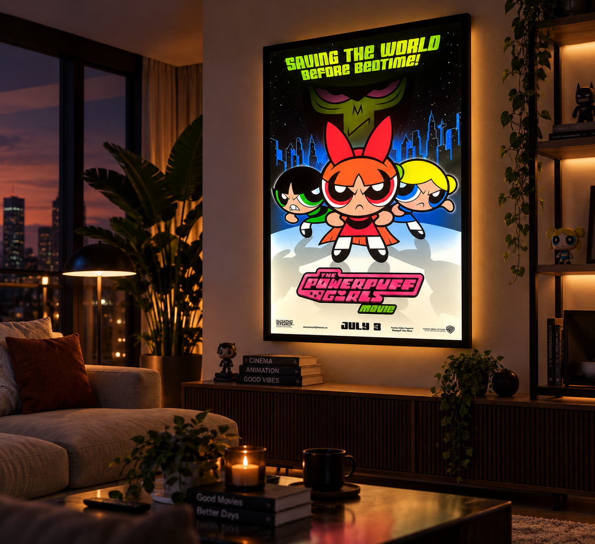 Powerpuff Girls Sinema Posteri – A2 Ultra İnce LED Lightbox Çerçeve