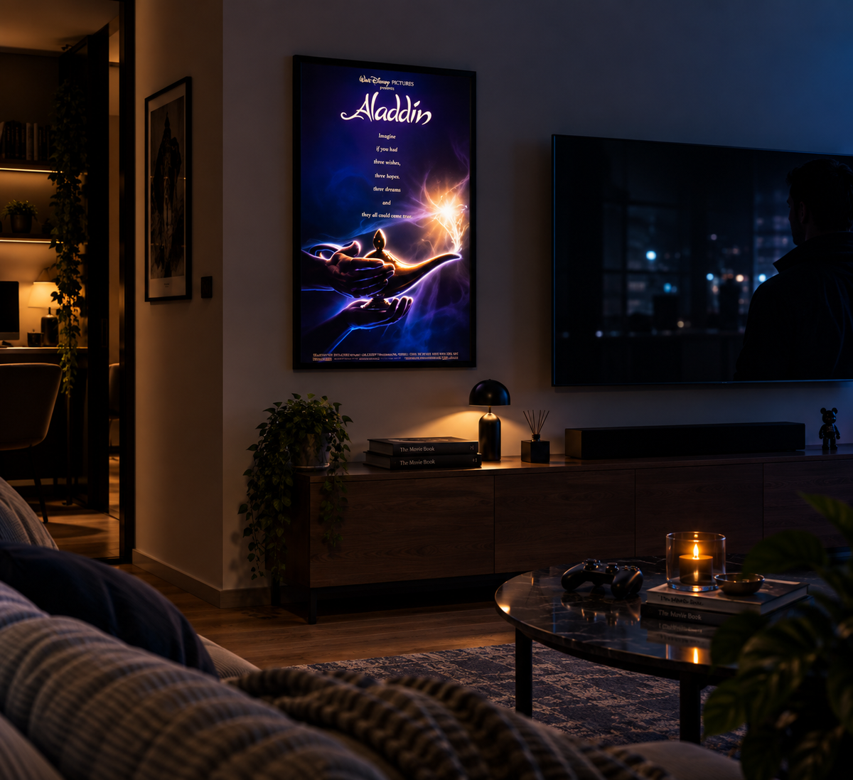 Aladdin Sinema Posteri – A2 Ultra İnce LED Lightbox Çerçeve