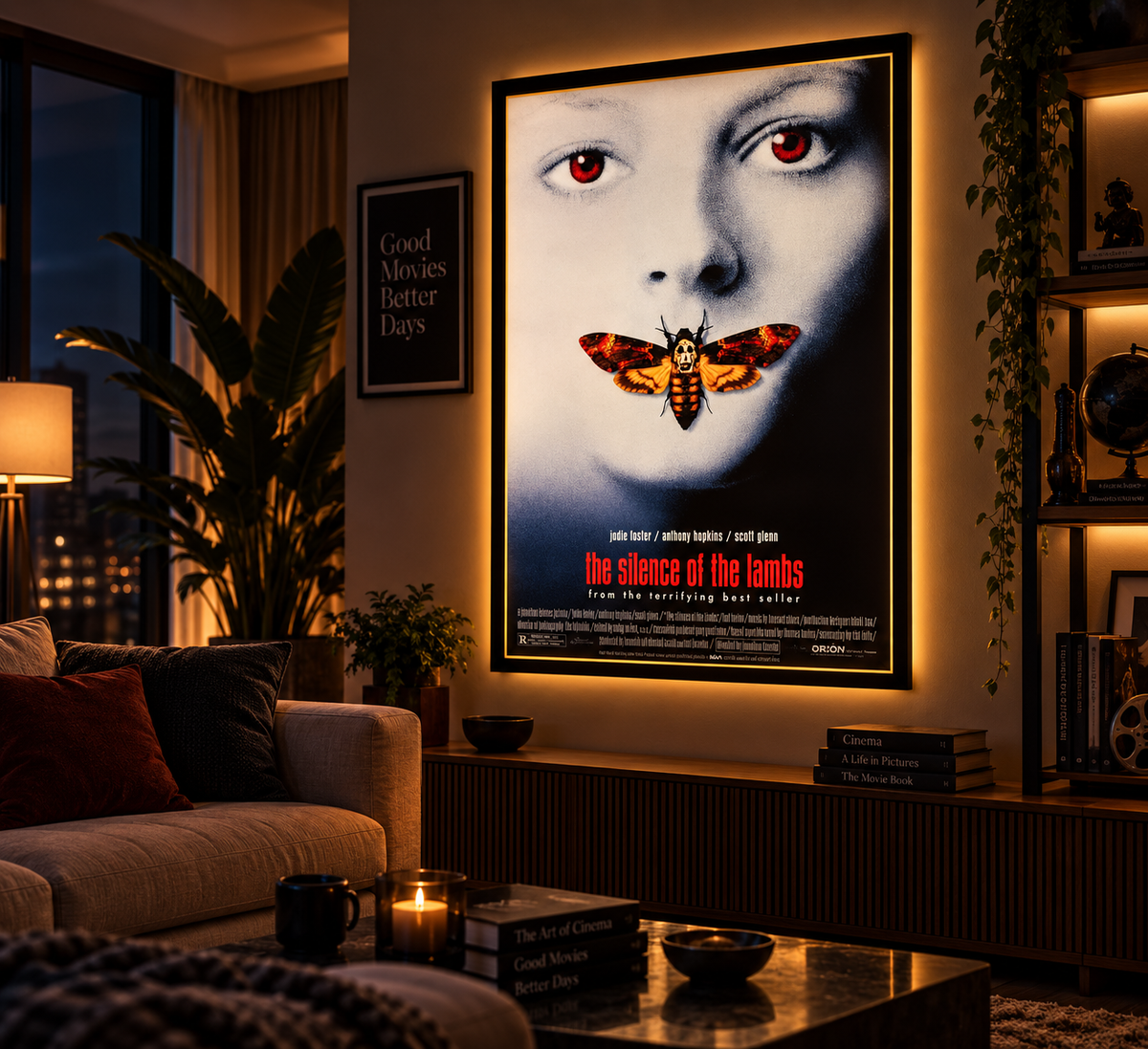 Kuzuların Sessizliği Sinema Posteri – A2 Ultra İnce LED Lightbox Çerçeve