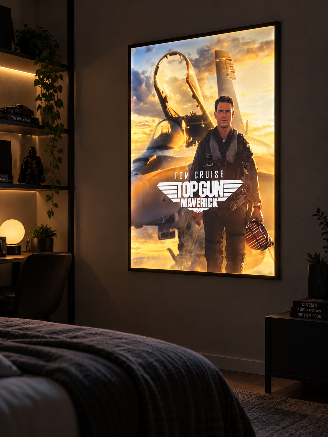 Top Gun Işıklı Sinema Posteri – A2 Ultra İnce LED Lightbox Çerçeve