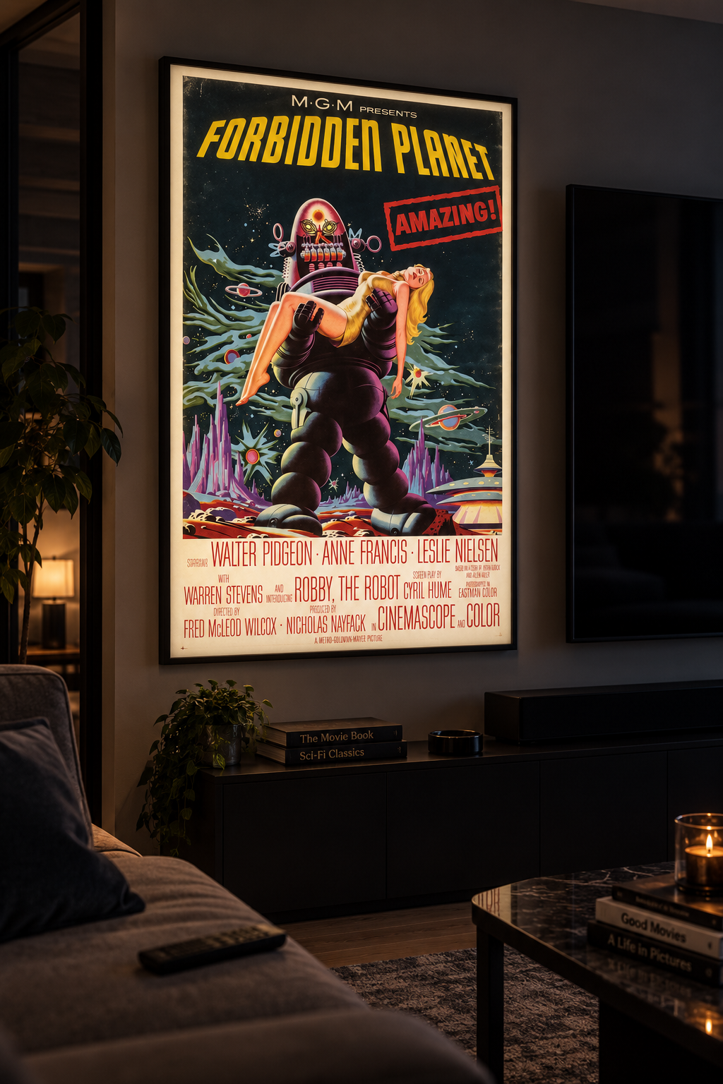 Forbidden Planet Sinema Posteri – A2 Ultra İnce LED Lightbox Çerçeve