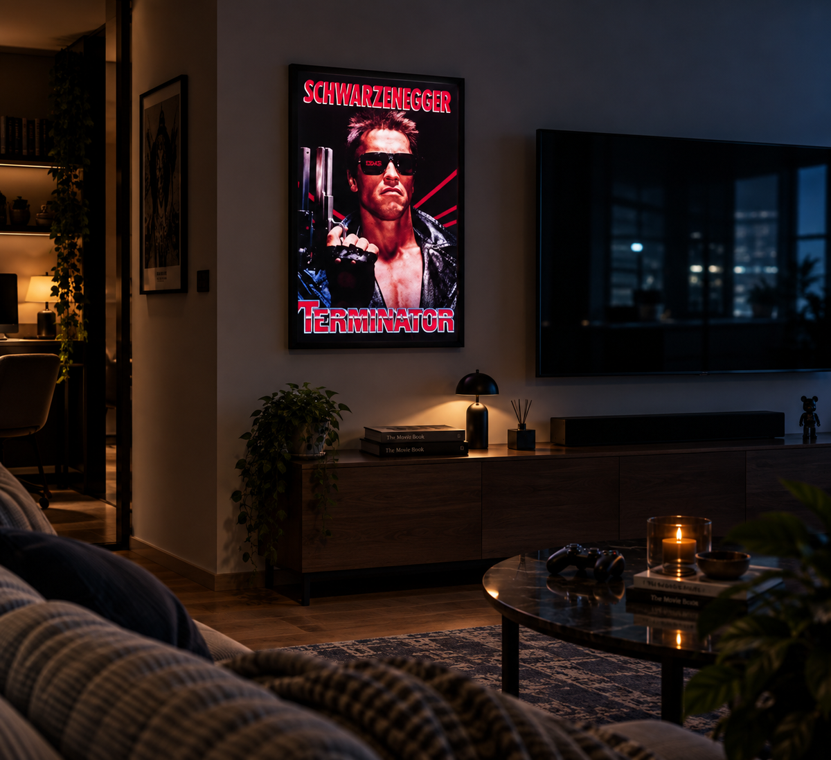 Terminator-1 Sinema Posteri – A2 Ultra İnce LED Lightbox Çerçeve