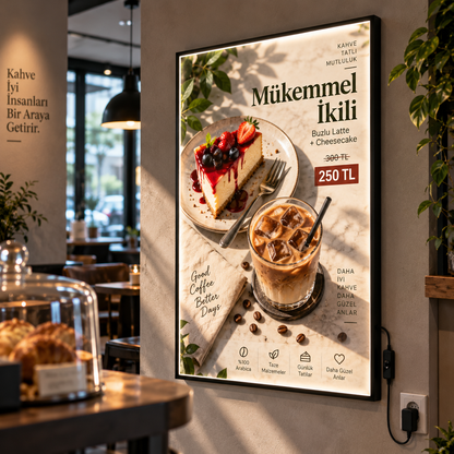 Ledli A2 Değiştirilebilir Reklam - Poster Light Box