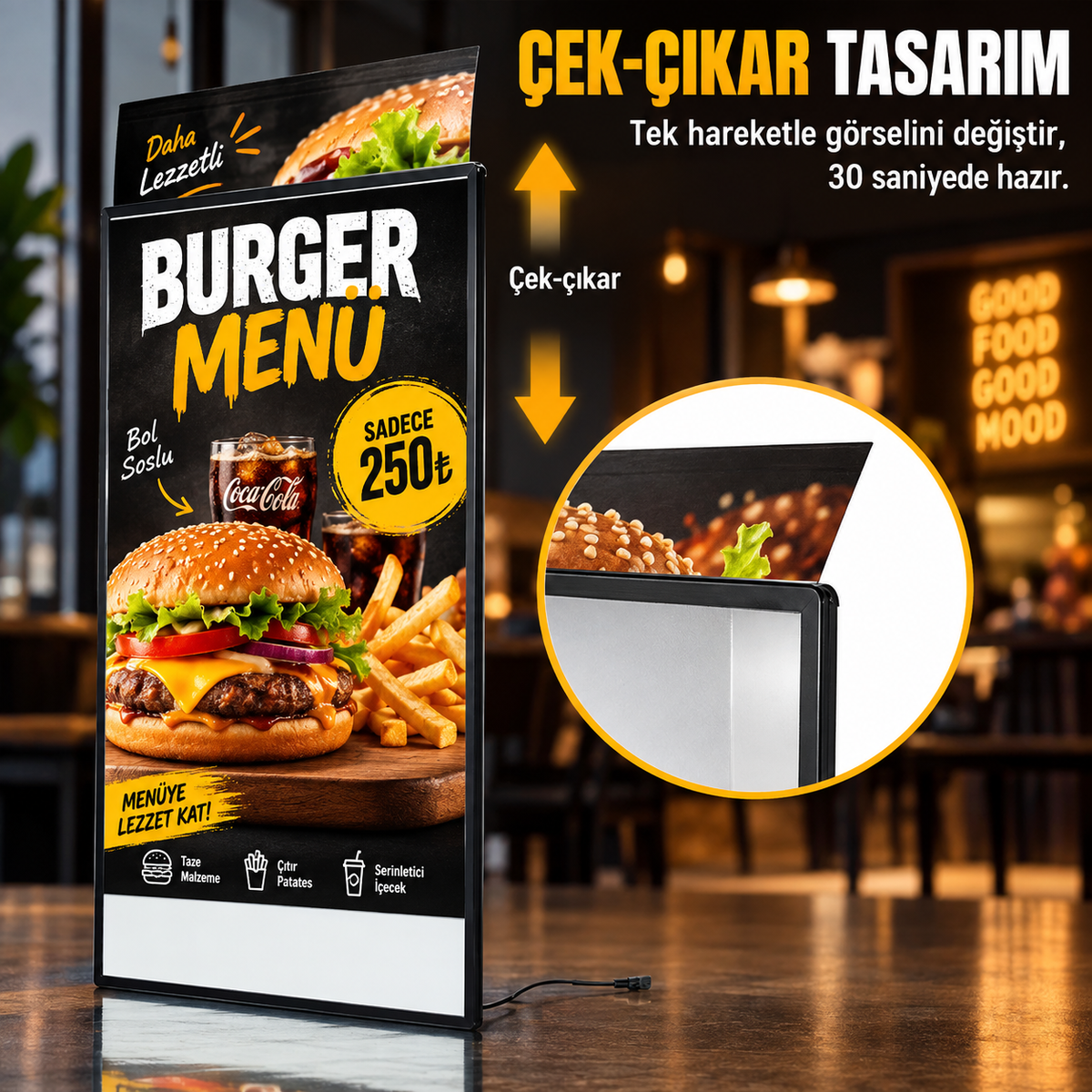 Ledli A2 Değiştirilebilir Reklam - Poster Light Box